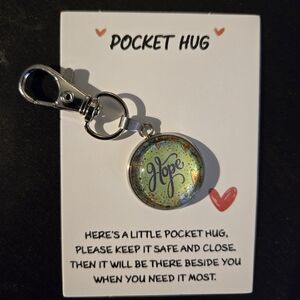 "Hope" Pocket Hug Key Chain Or Zipper Pull, Handmade Giftable